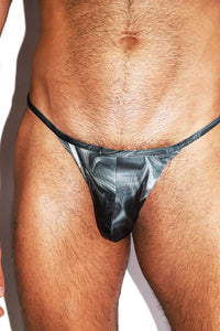 Oil Drip Swim G-String- Black