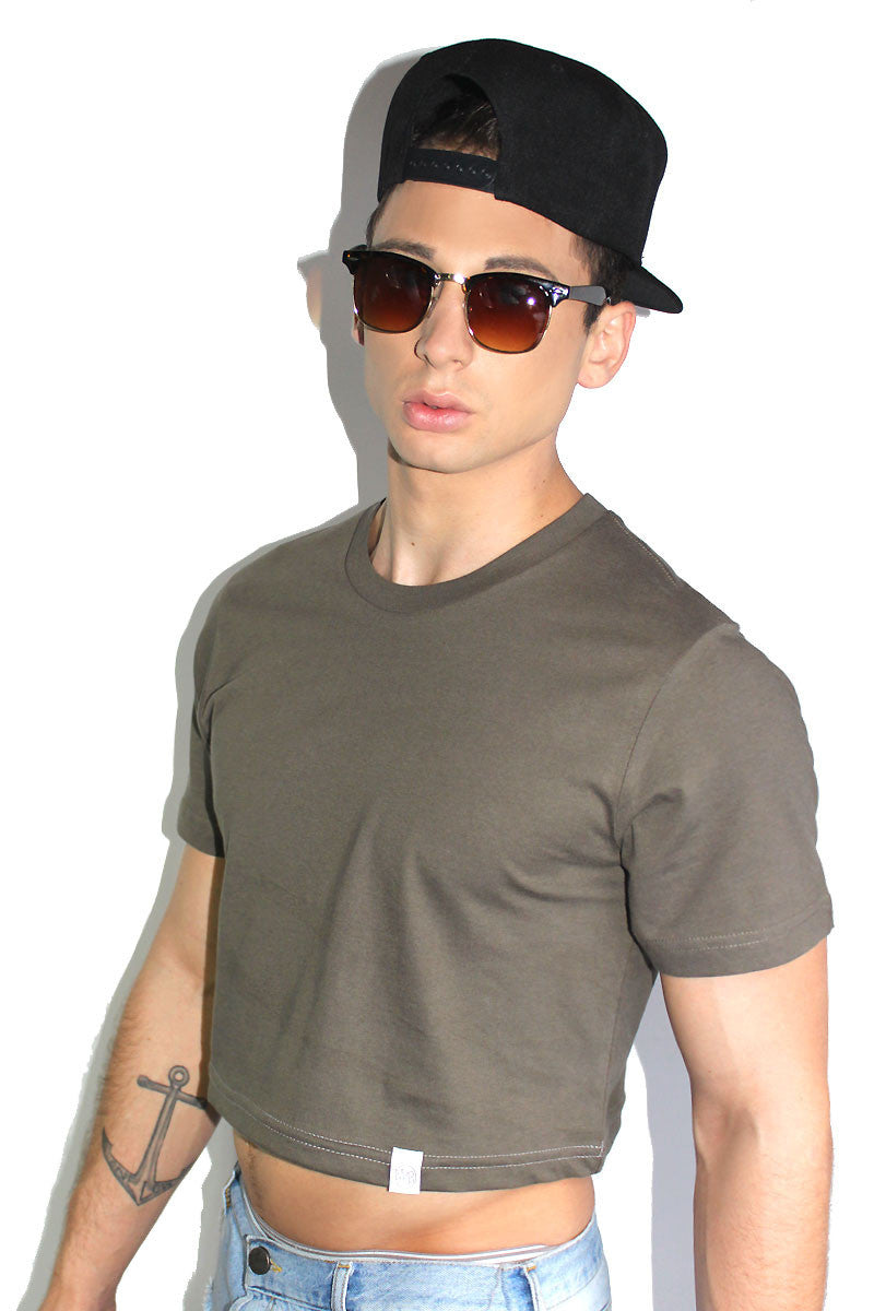 Core Crop Tee-Army Green