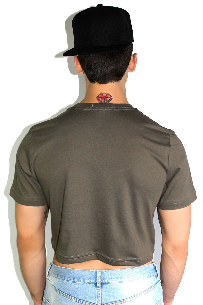 Core Crop Tee-Army Green