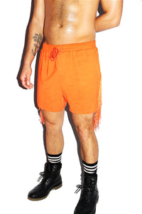 Buckaroo Oversize Fringe Athletic Short-Orange