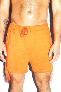 Buckaroo Oversize Fringe Athletic Short-Orange