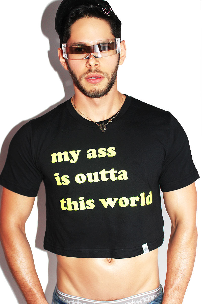 Outta This World Crop Tee-Black