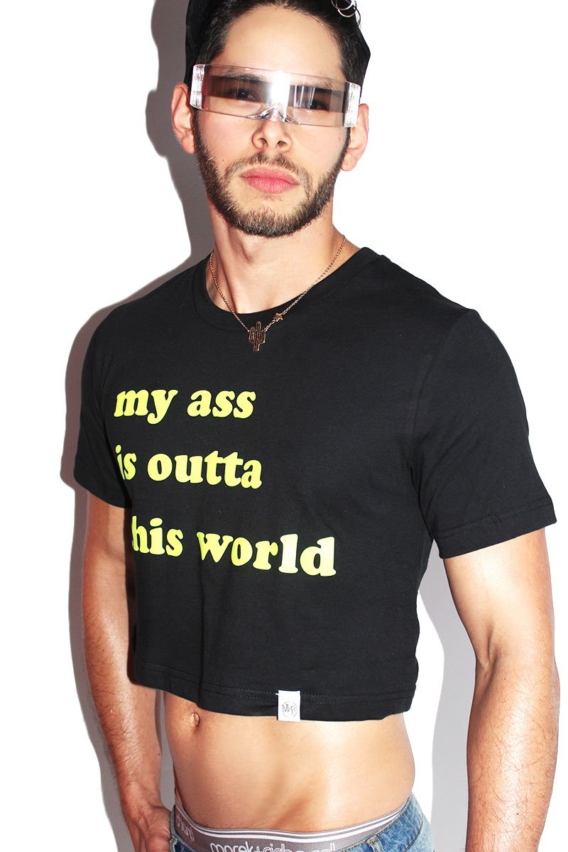 Outta This World Crop Tee-Black