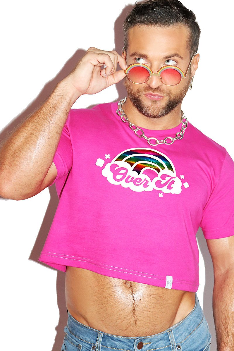 Over It Crop Tee- Fuchsia