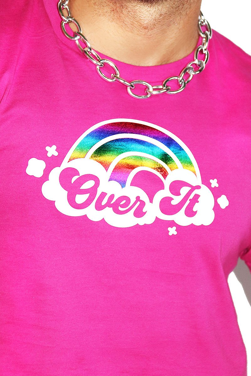 Over It Crop Tee- Fuchsia