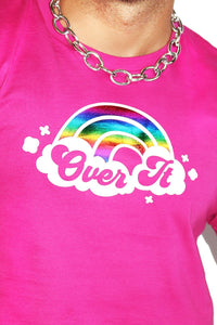 Over It Crop Tee- Fuchsia