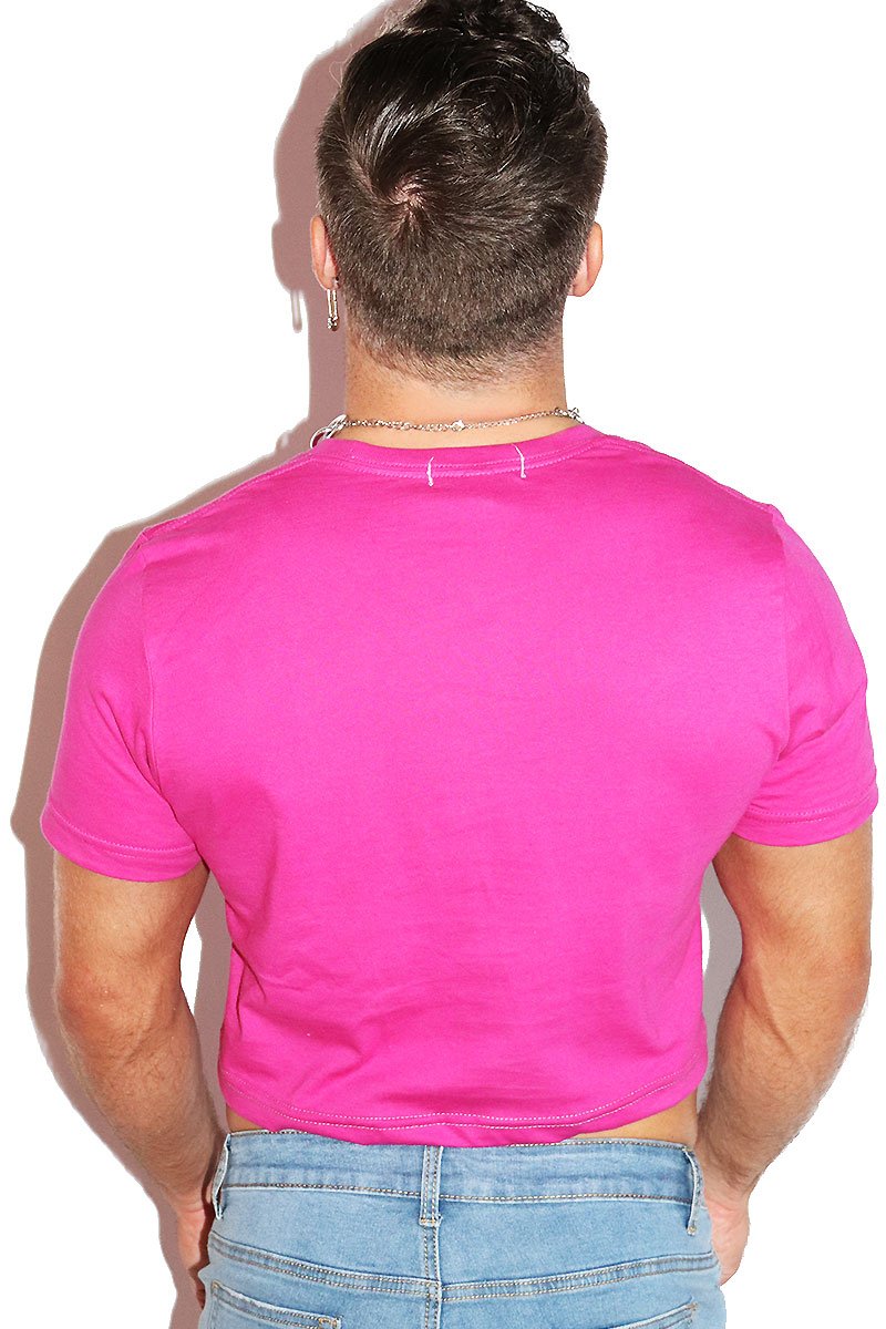 Over It Crop Tee- Fuchsia