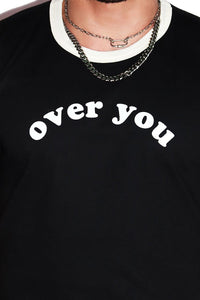 Over You Ringer Tee-Black