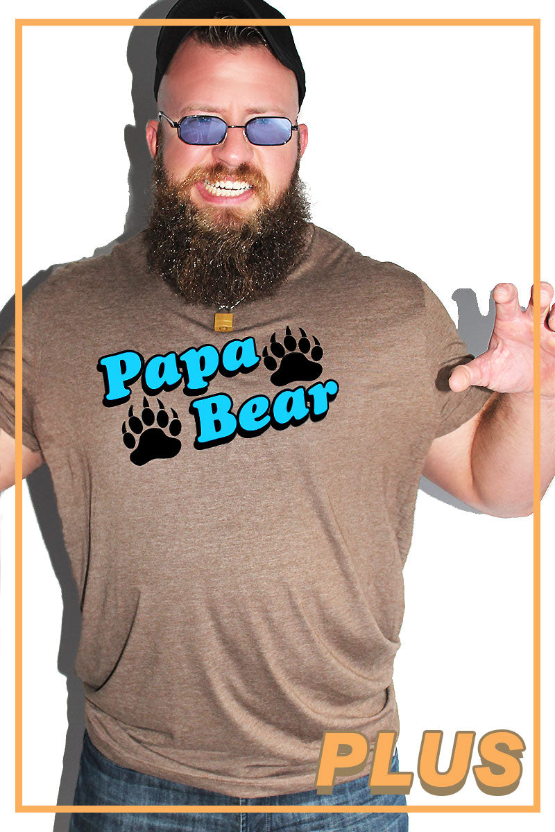 PLUS: Papa Bear Tee- Brown