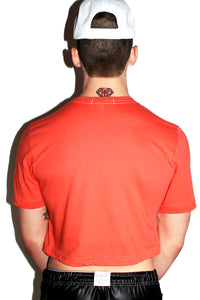 Palm Tree Patch Crop Tee-Coral