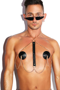 Play Room Round Pasties Harness-Black