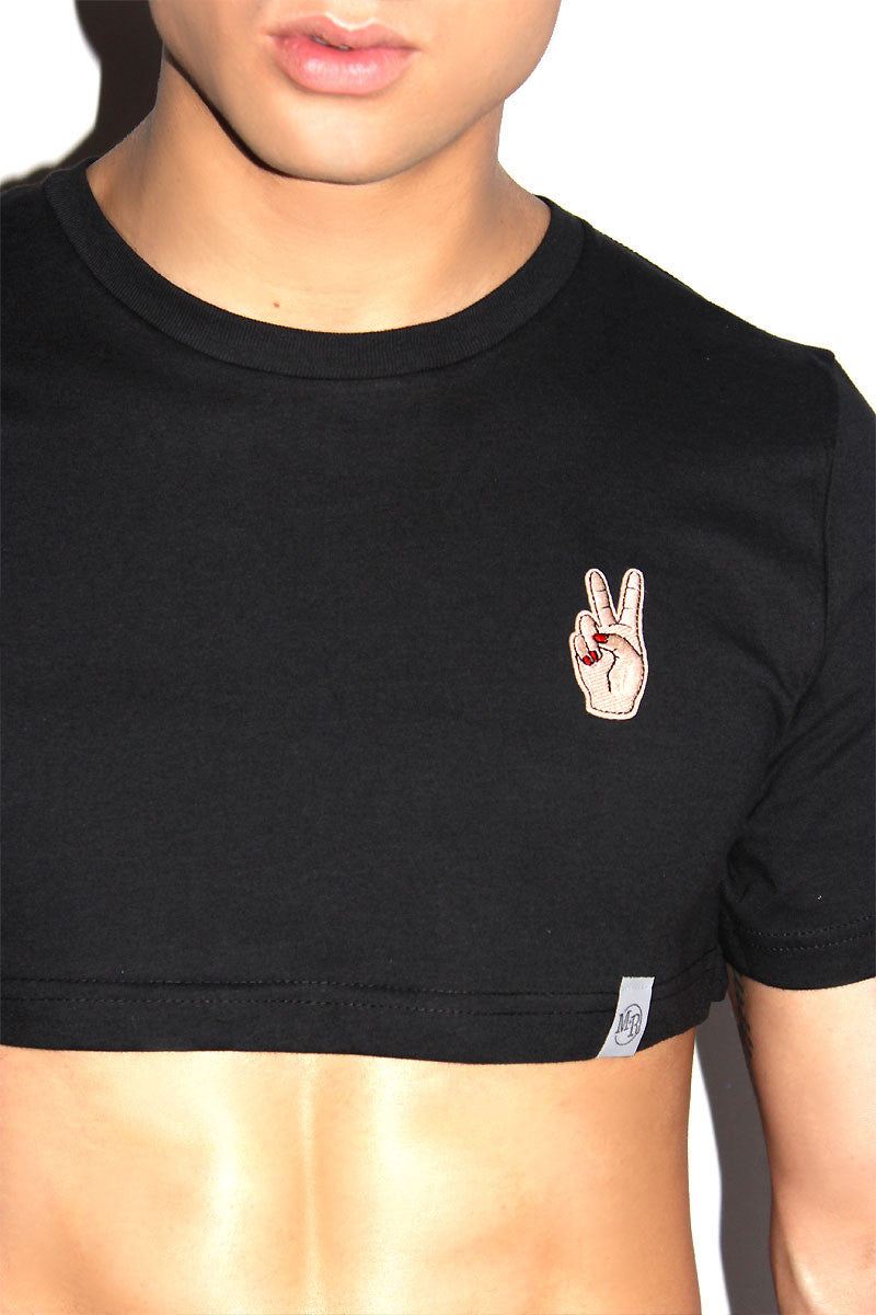 2 In the Pink Extreme Crop Tee-Black