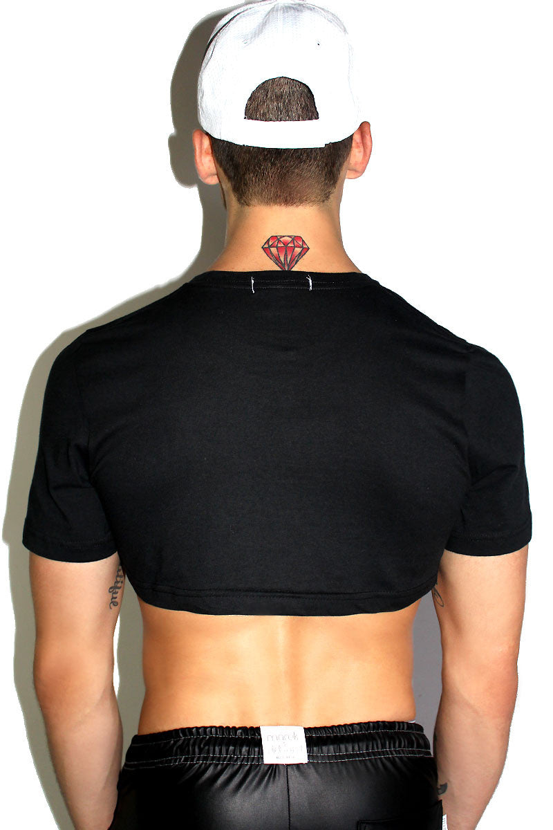 2 In the Pink Extreme Crop Tee-Black