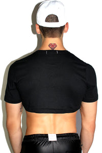 2 In the Pink Extreme Crop Tee-Black