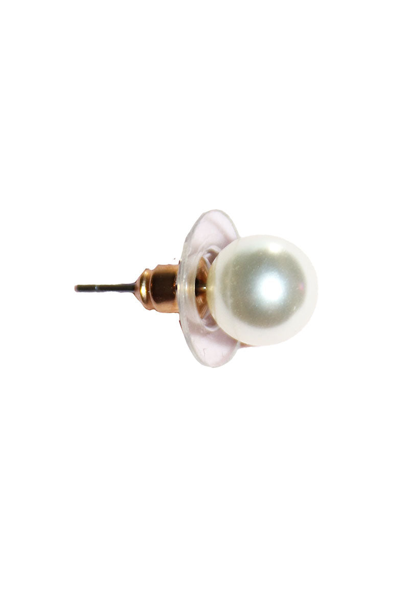 Pearl Stud Single Earring - White
