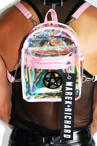 Pentacle Holographic Mini Backpack-Pink