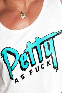 Petty AF Crop Racerback Tank-White Fleck