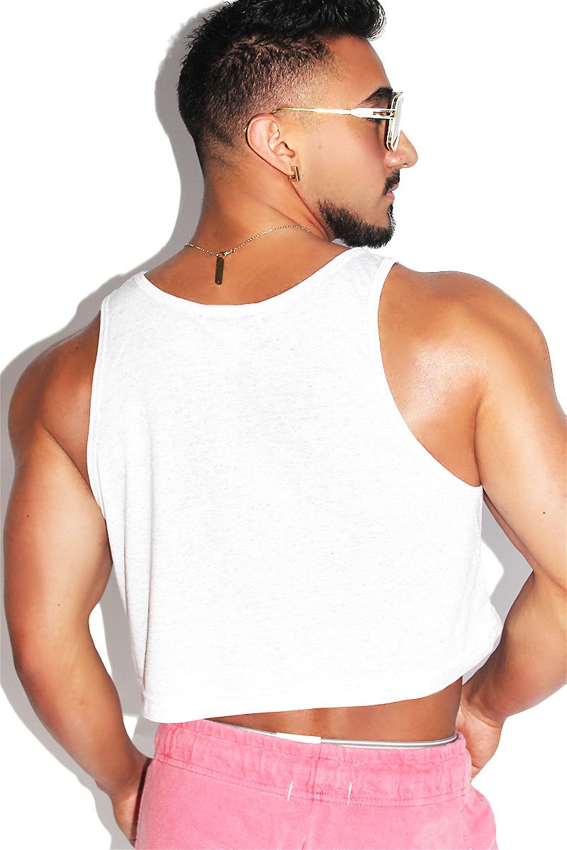 Petty AF Crop Racerback Tank-White Fleck