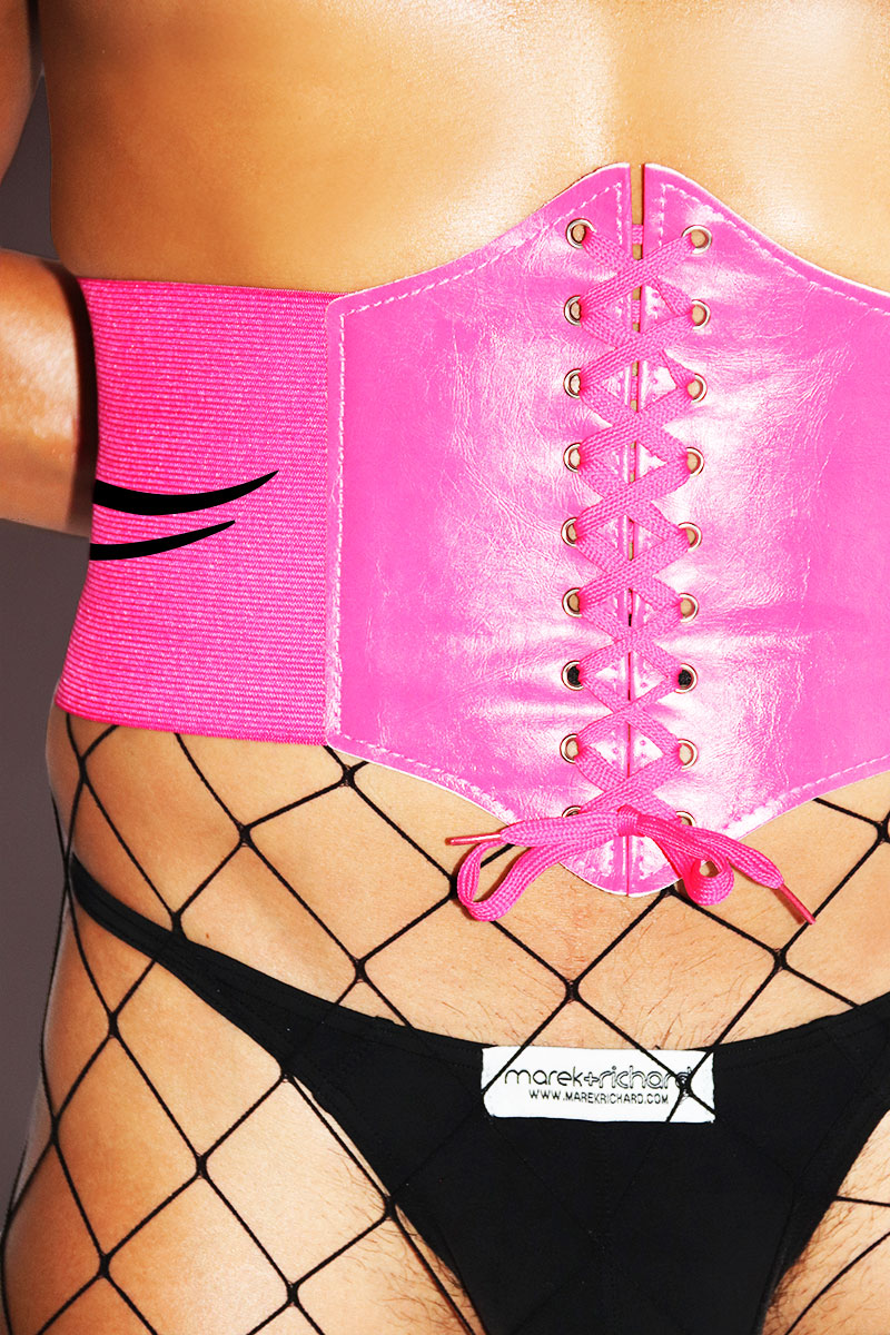 Tribal Waist Cincher Belt - Pink