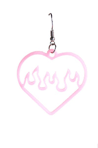 Open Flame Acrylic Single Earring- Pink