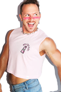 Pink Like My Hole Crop Tank- Pink