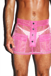 Pony Rides Utility Organza Skirt- Pink