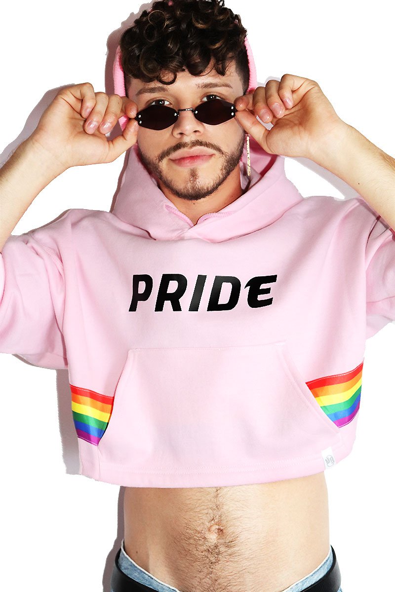 Pride Crop Hoodie Pink