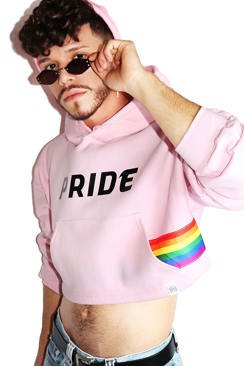 Pride Crop Hoodie-Pink