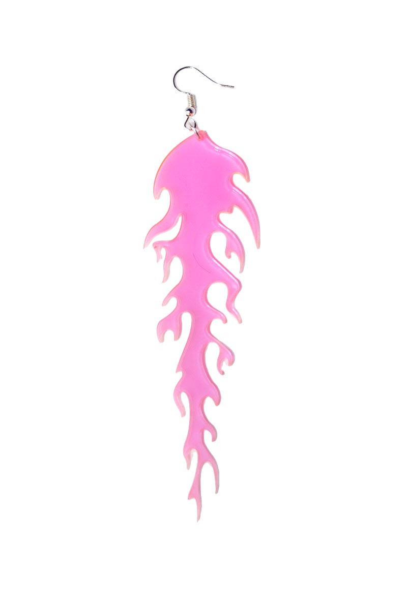 Reign of Fire Single Earring- Pink