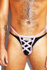 Crotch Harness Thong- Pink