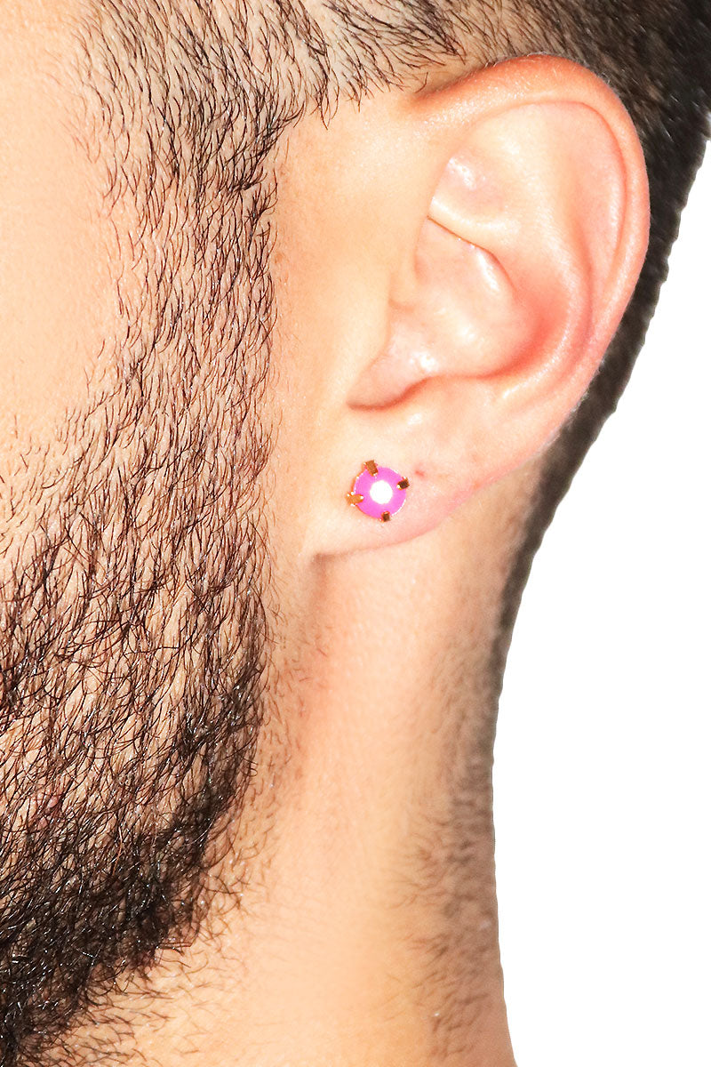 Mens pink diamond earrings Clearance