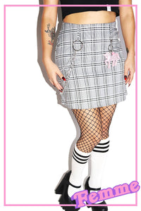 Popular Girl Plaid Skirt-Black