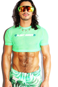 Plant Daddy Mesh Extreme Crop Tee- Green