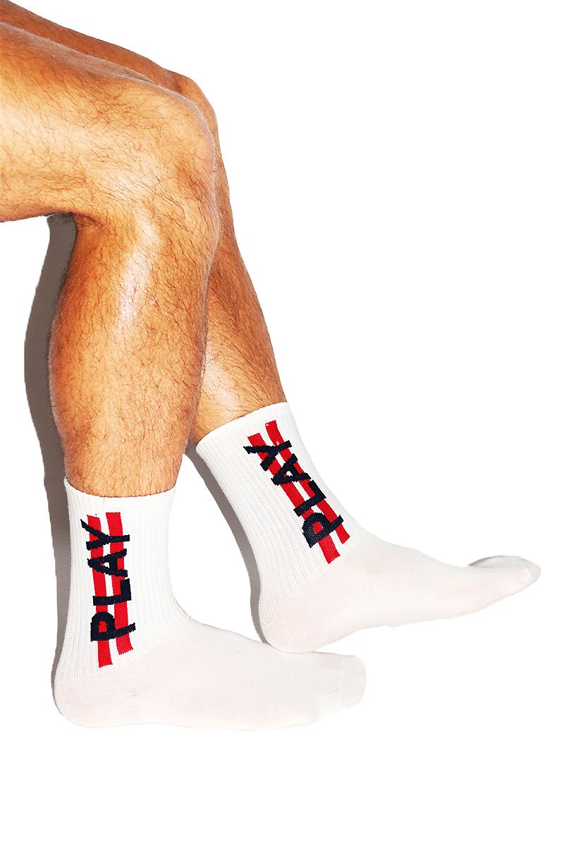 Play Quarter Length Socks- White