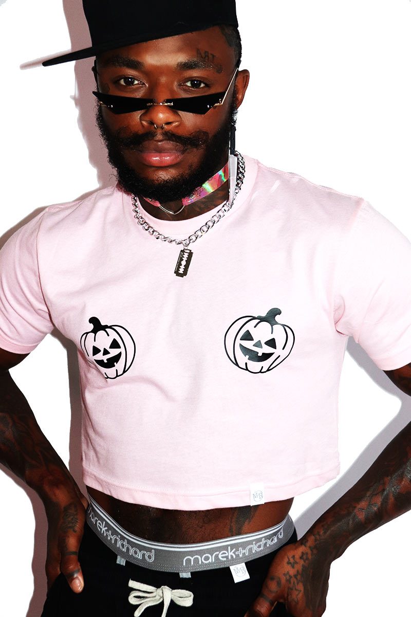 Lil' Pumpkin  Crop Tee- Pink