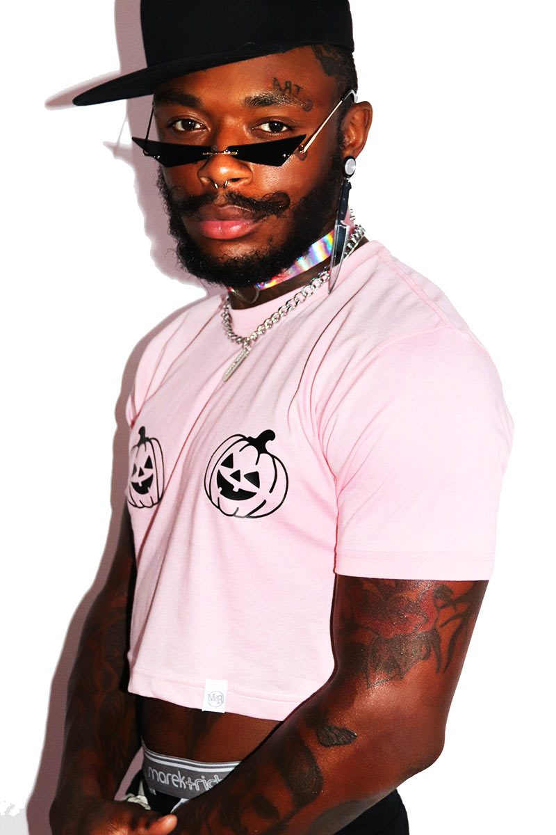 Lil' Pumpkin  Crop Tee- Pink
