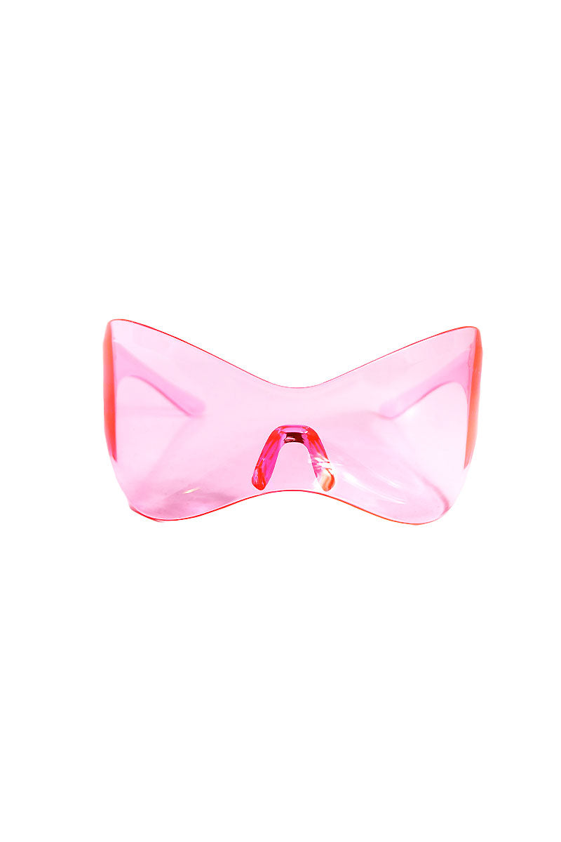 Alien Wrap Around Shield Sunglasses- Pink