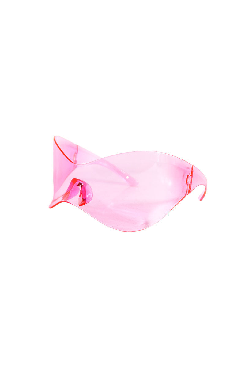 Alien Wrap Around Shield Sunglasses- Pink