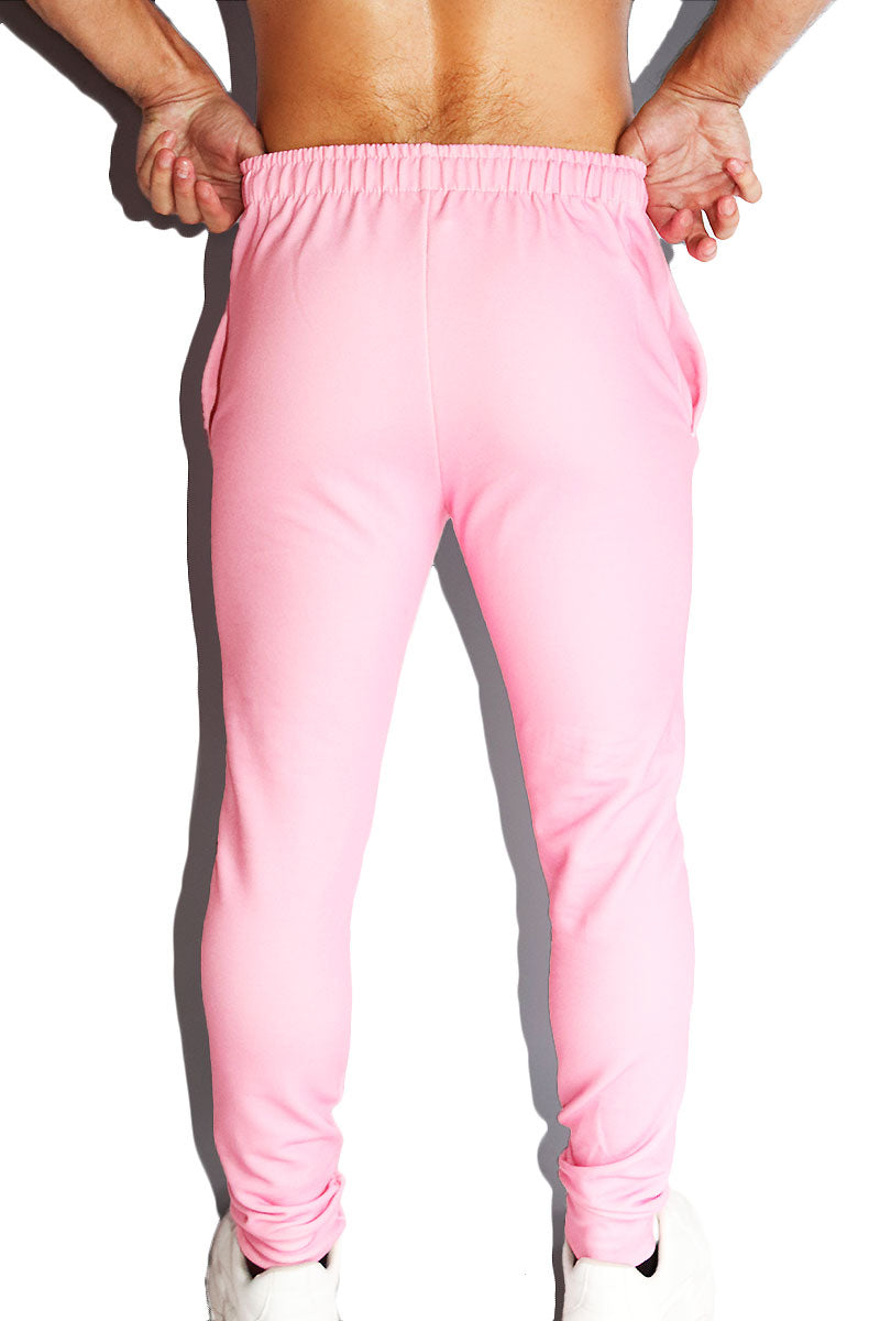 Skeleton All Over Print Sweatpants- Pink