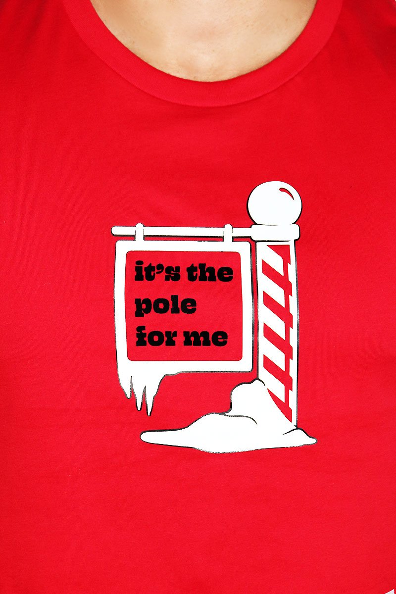 It's The Pole for Me Crop Tee- Red