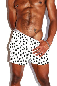 Spotted Active Shorts- White