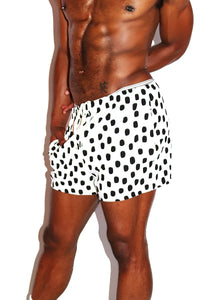 Spotted Active Shorts- White