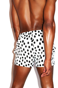 Spotted Active Shorts- White