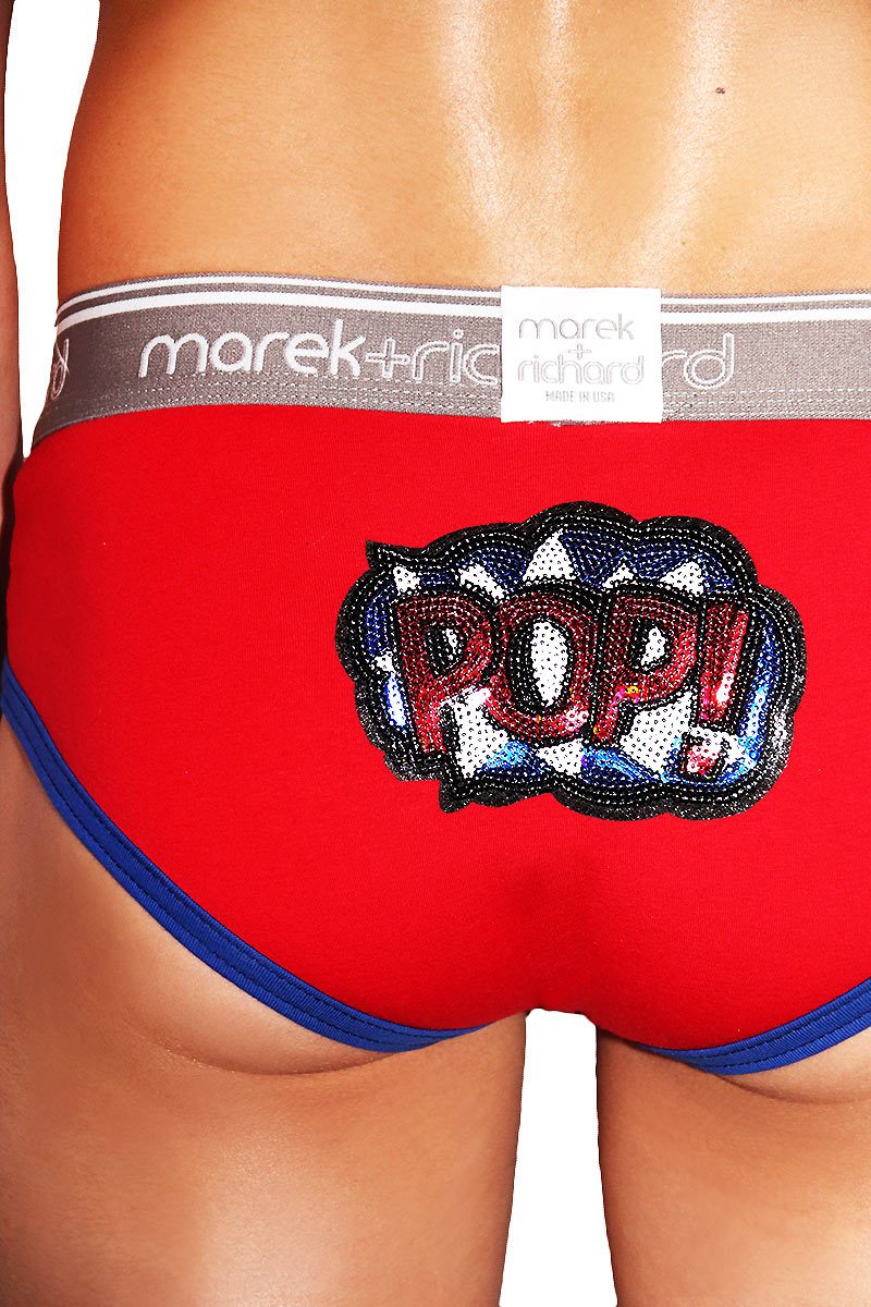Pop Sequin Brief-Red