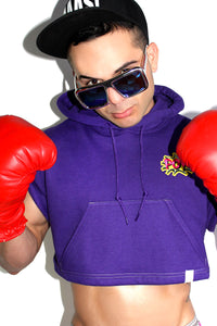 Pow Sleveeless Hoodie-Purple