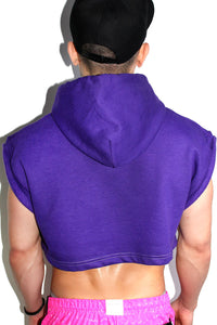 Pow Sleveeless Hoodie-Purple