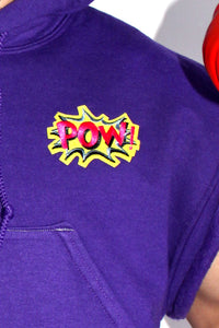 Pow Sleveeless Hoodie-Purple