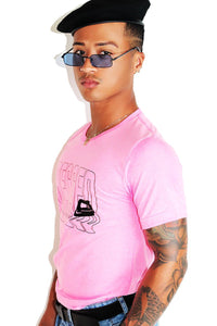Pressed Tee-Neon Pink