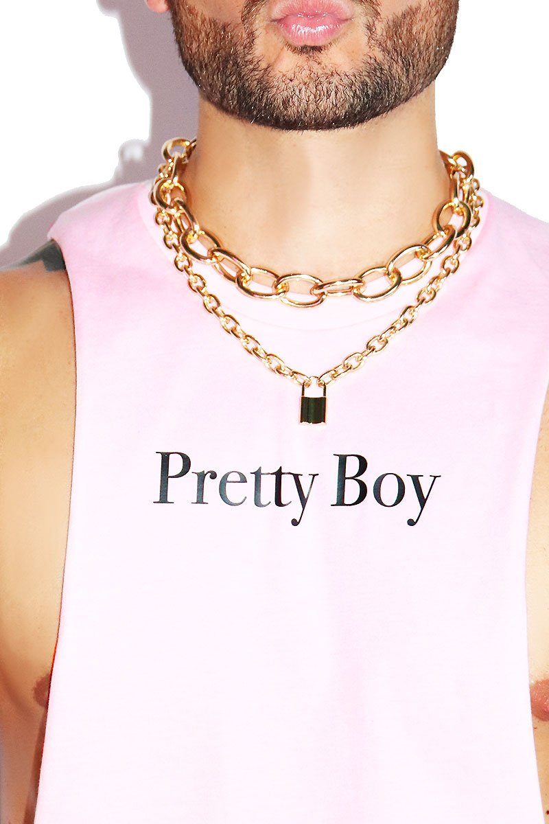 Pretty Boy Low Arm Shredder Tank-Pink