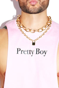 Pretty Boy Low Arm Shredder Tank-Pink